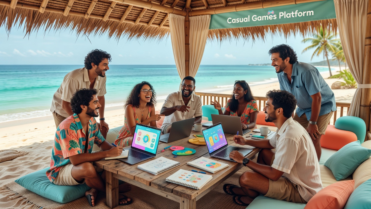 Team in Tropical Cabana