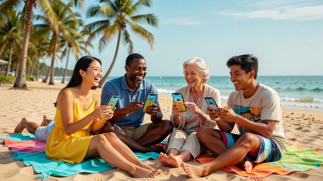 Diverse Friends Playing Relaxing Games
